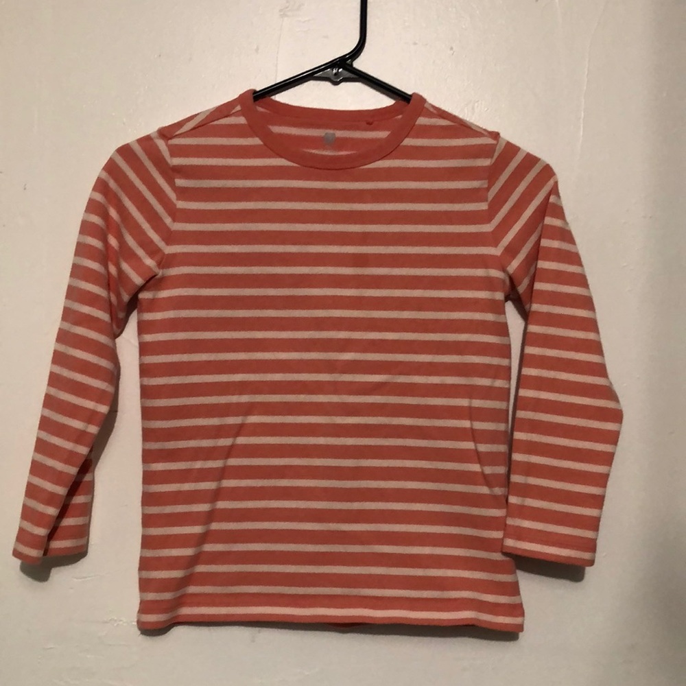 UNI QLO long sleeve shirt (peach with white stripes)